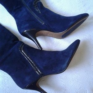 Donald J Pliner Tero Heeled Boots Blue Suede 😍